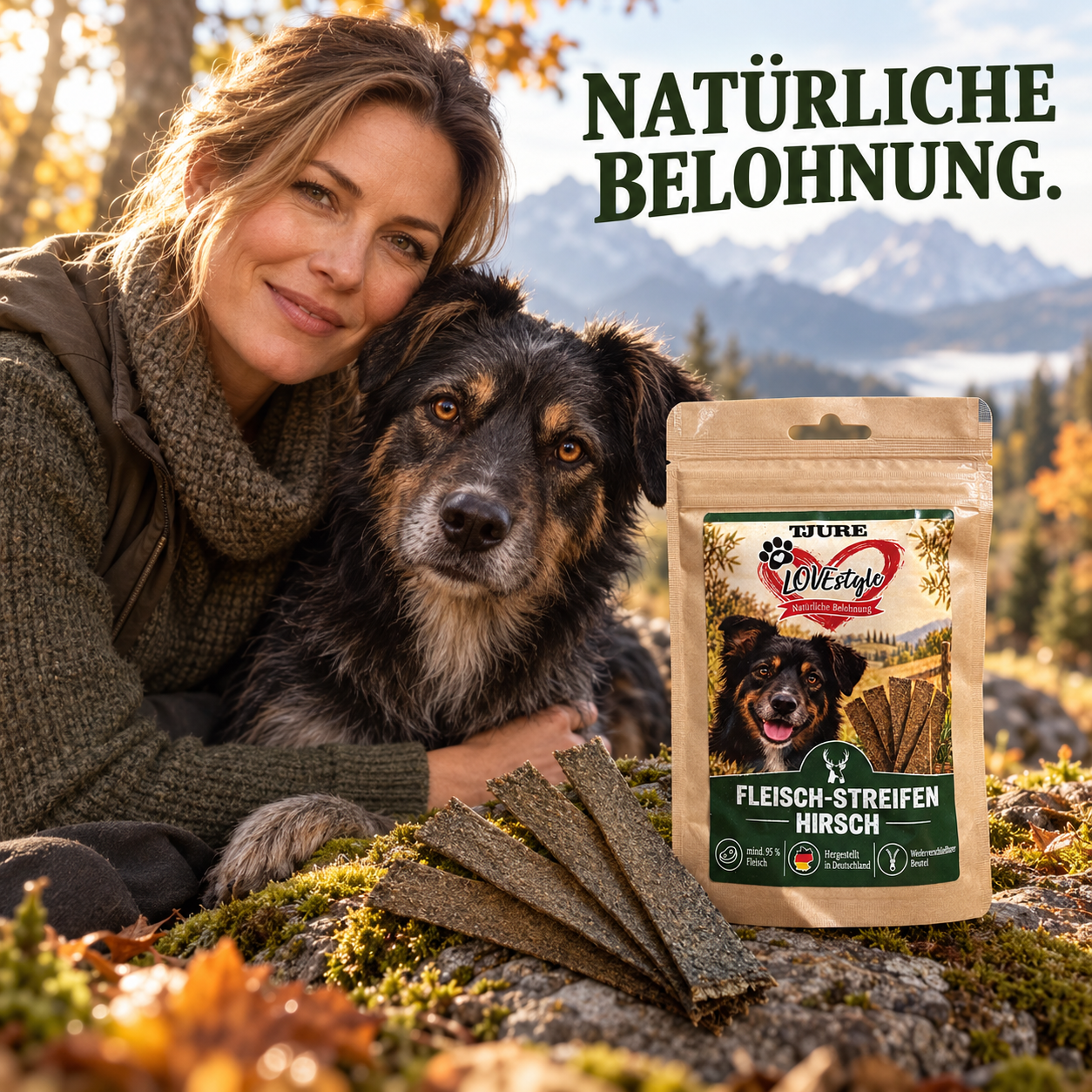 TJURE Lovestyle strisce di carne CERVO 65g.