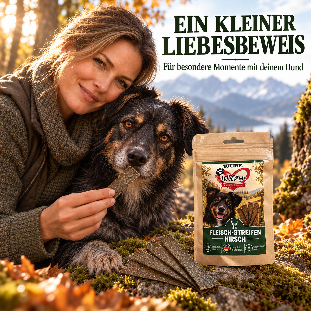 TJURE Lovestyle strisce di carne CERVO 65g.