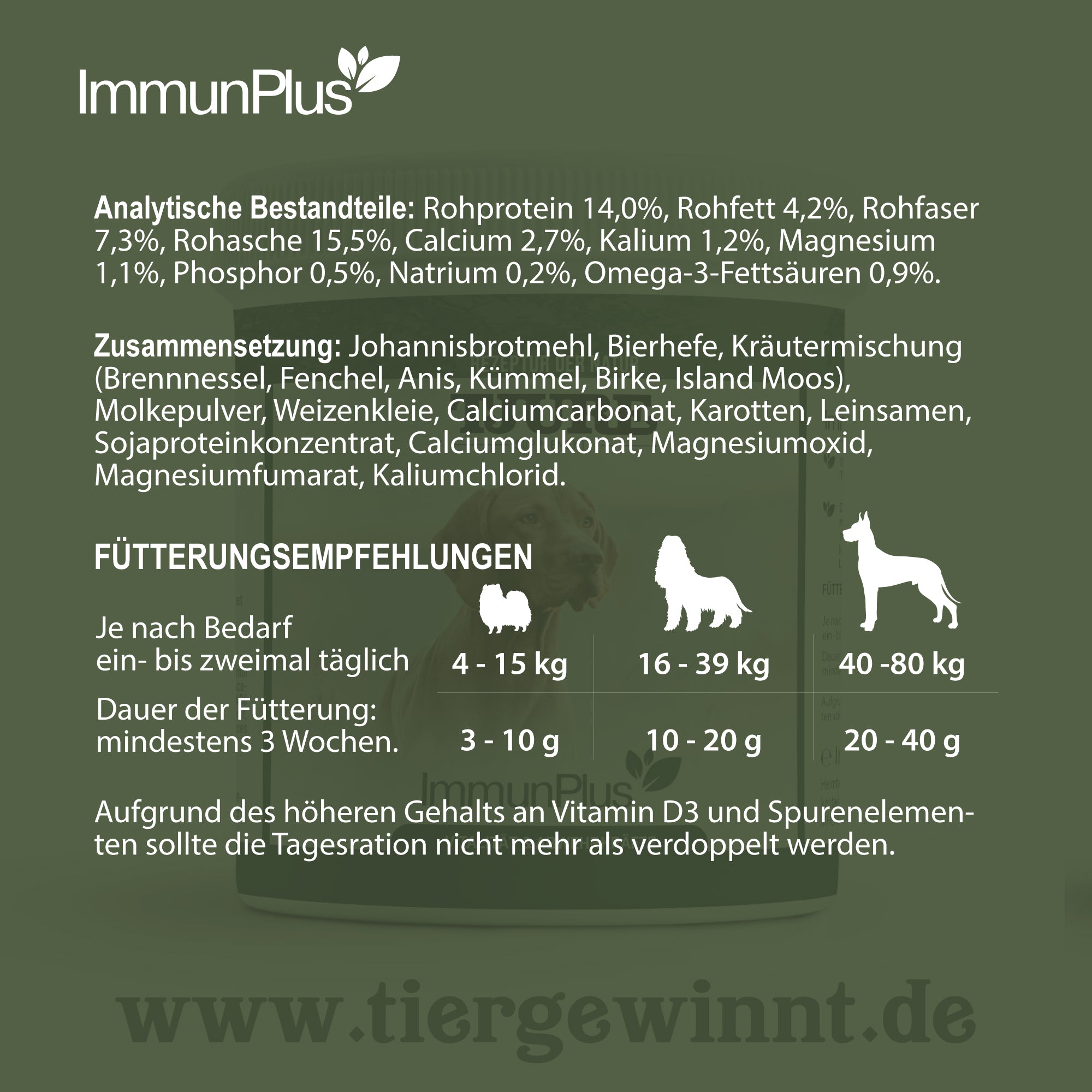 TJURE - Immun Plus 500 g | per il benessere | per uno sviluppo fisico sano