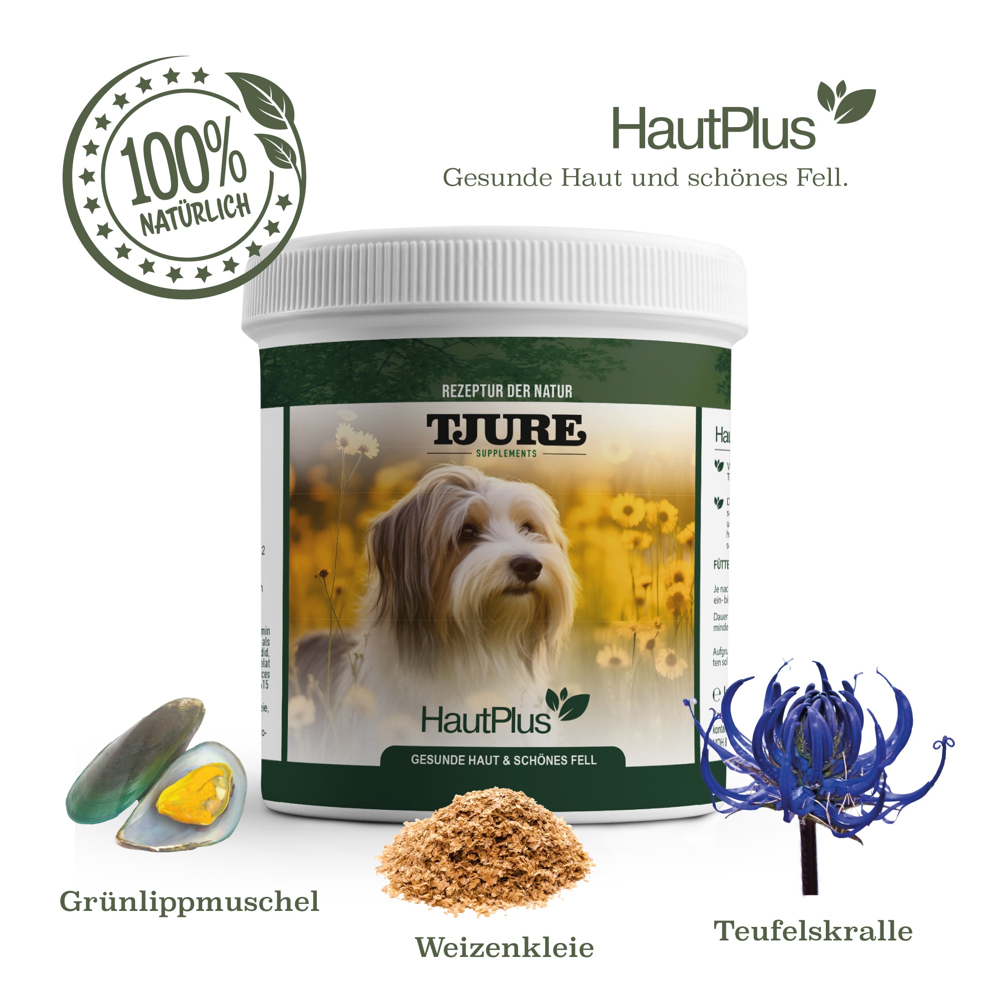 TJURE - Pelle Plus 500 g | per problemi di pelle e pelo | con acidi grassi Omega-3/Omega-6