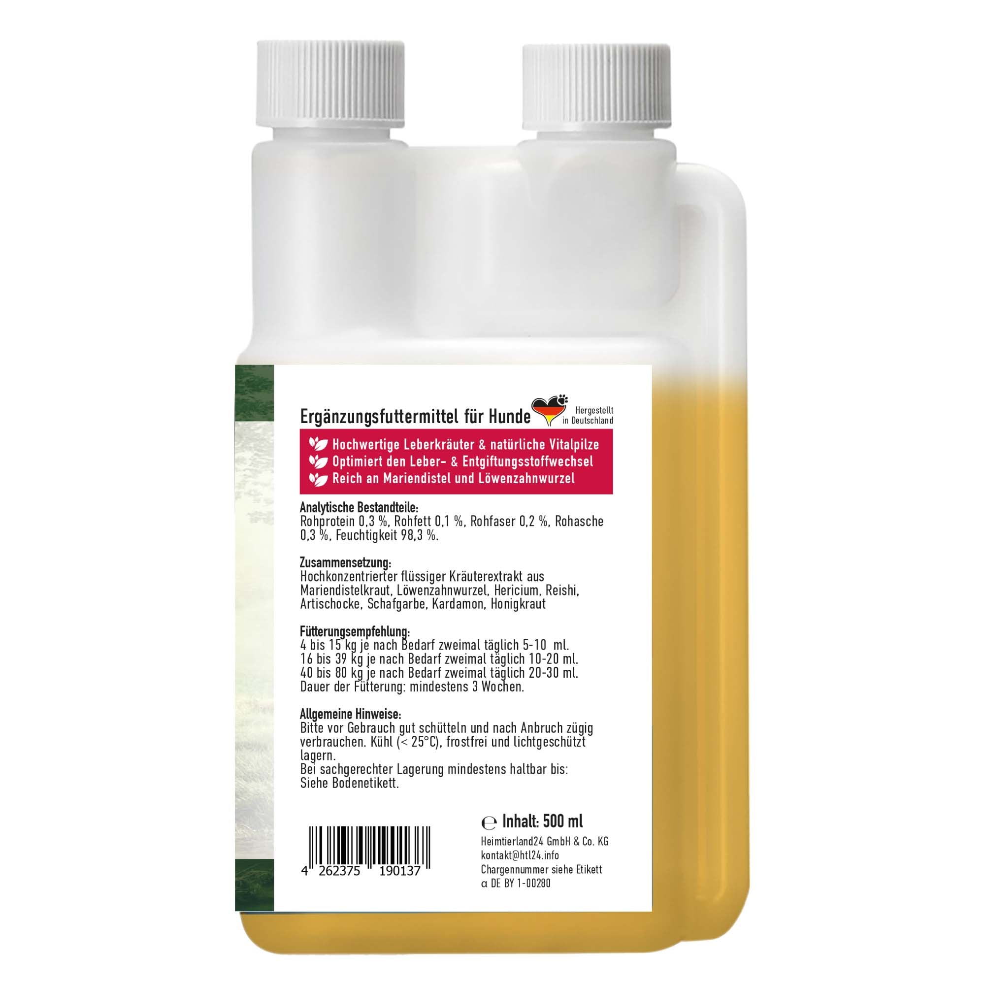 TJURE - Fegato Liquido - 1000 ml | Fornisce al tuo cane preziosi principi amari ed erbe