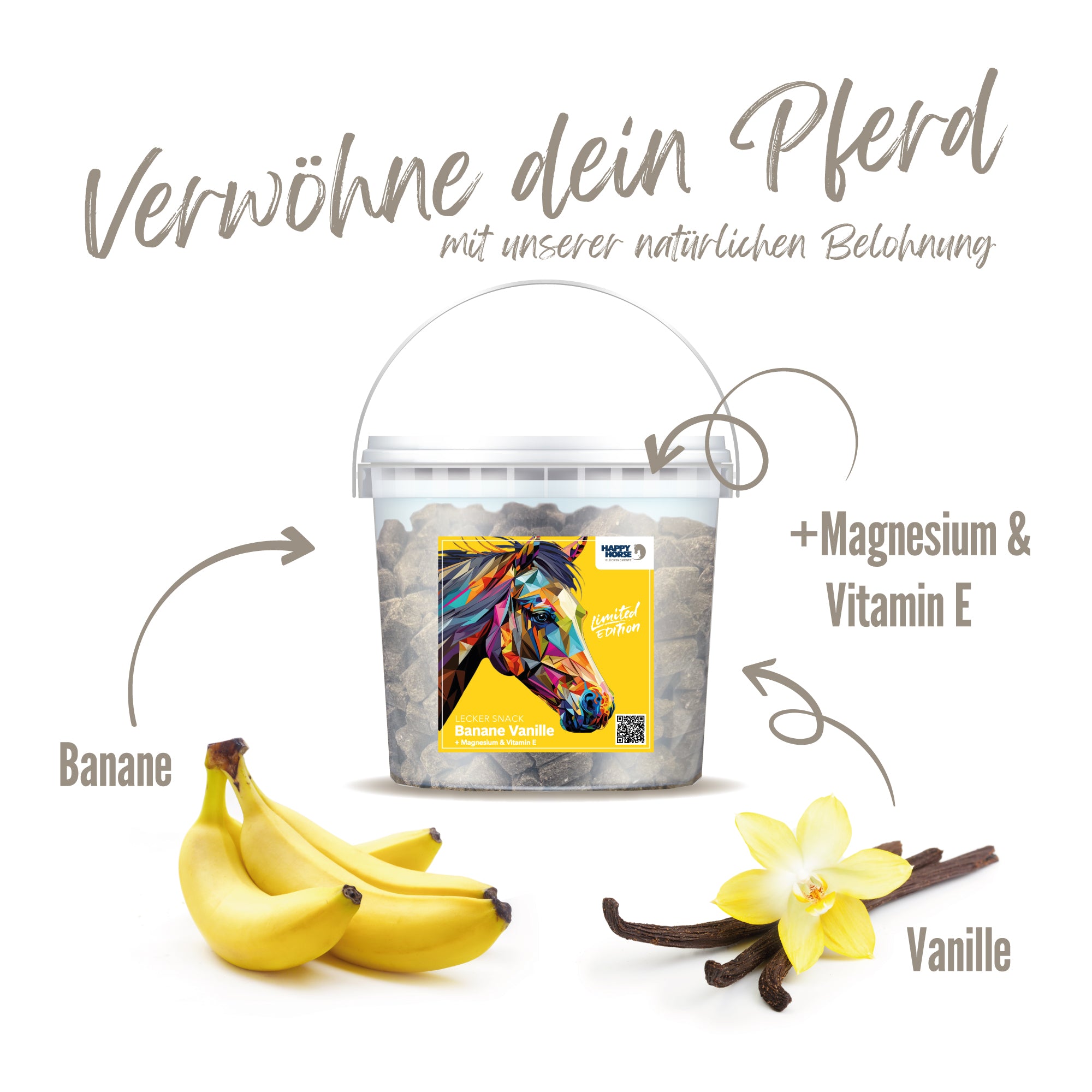 Happy Horse - Snack Delizioso Banana Vaniglia - 3 kg