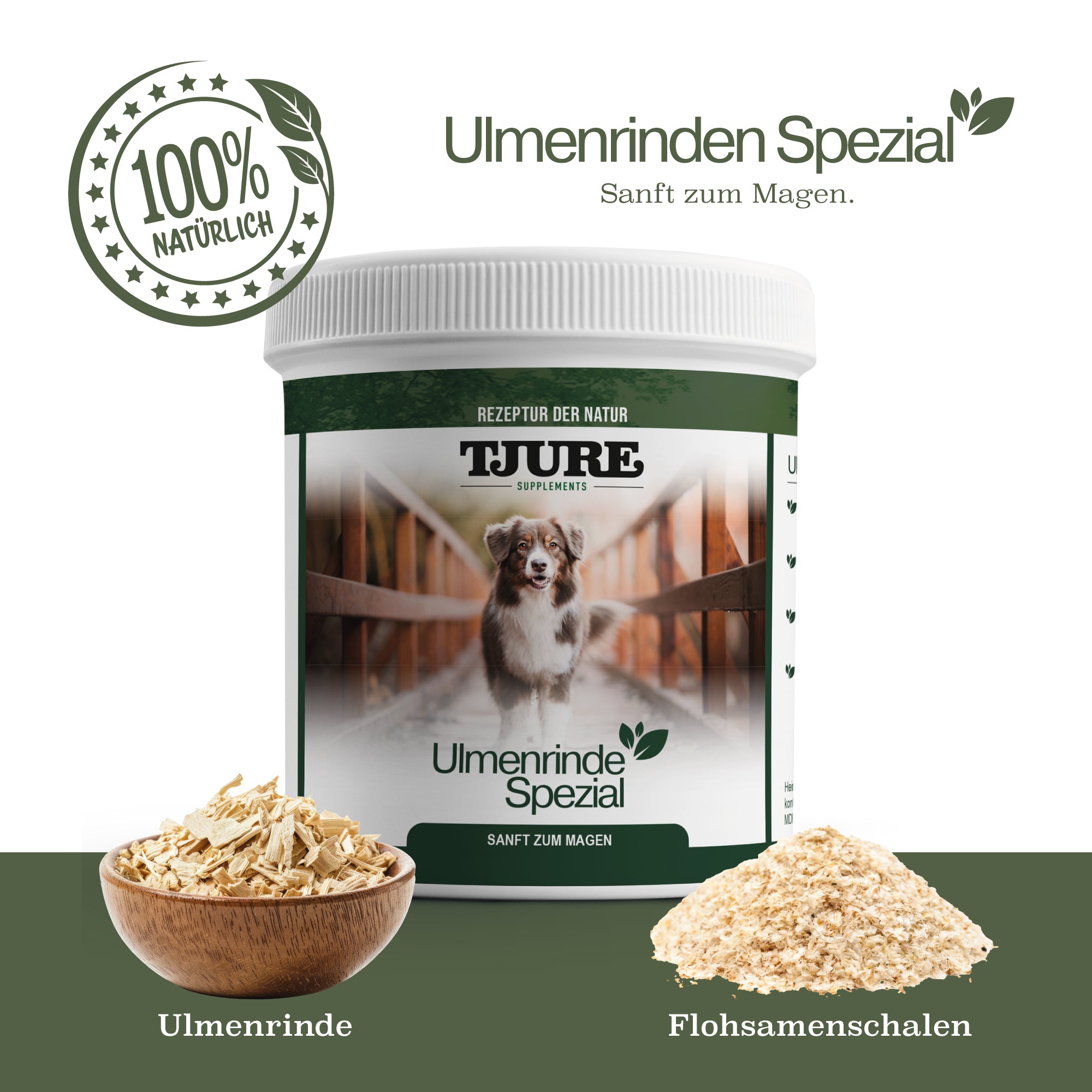 TJURE Corteccia di Olmo Speciale – Aiuto per stomaco e digestione dei cani 150 g molto concentrato