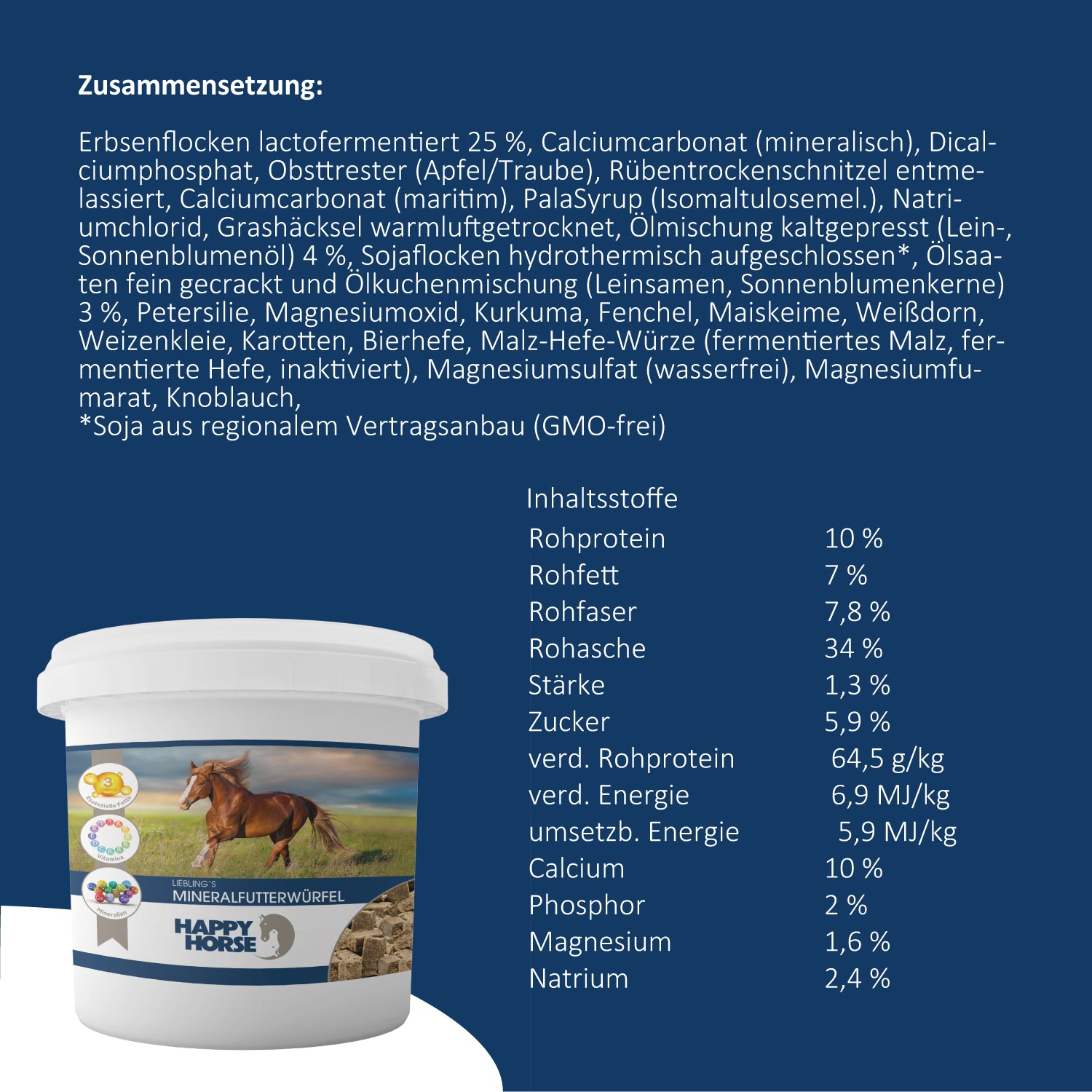 HAPPY HORSE Cubetti di mangime minerale preferiti 5 kg