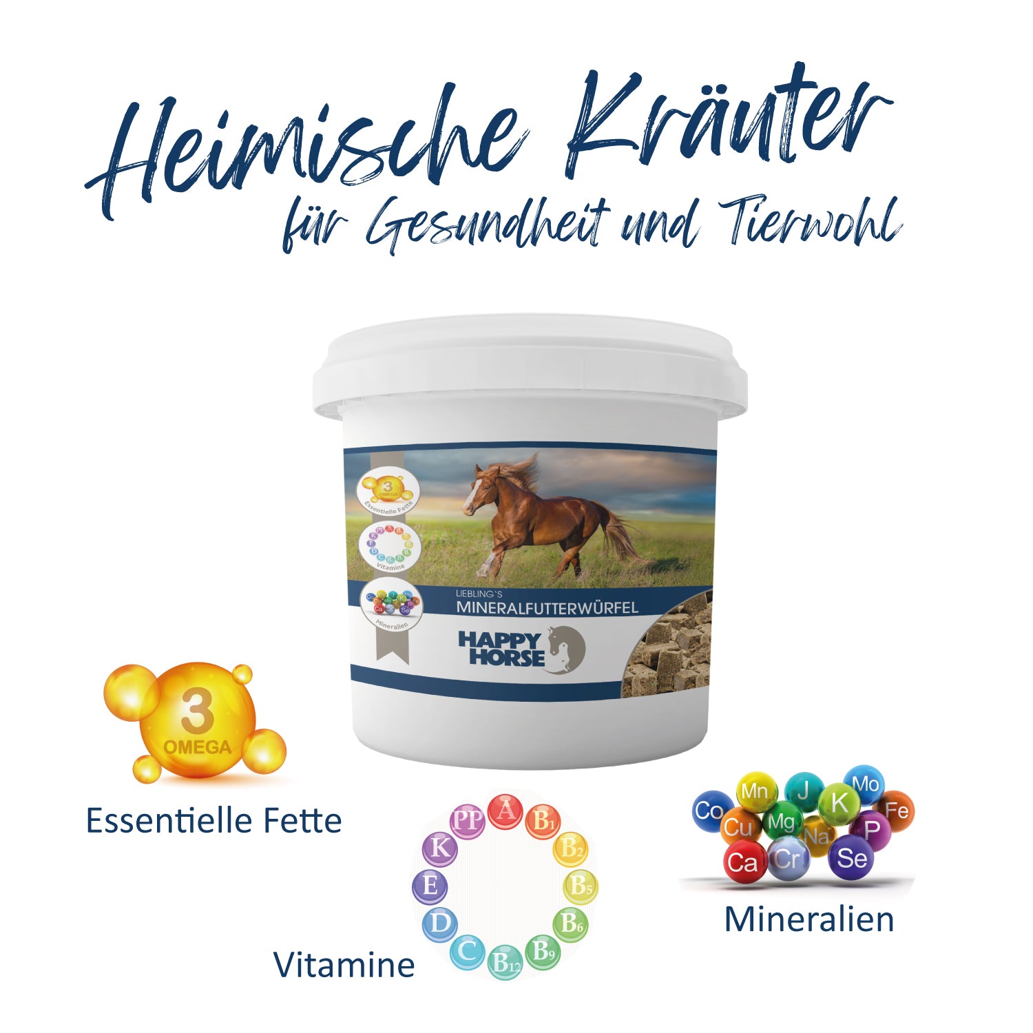 HAPPY HORSE Cubetti di mangime minerale preferiti 5 kg