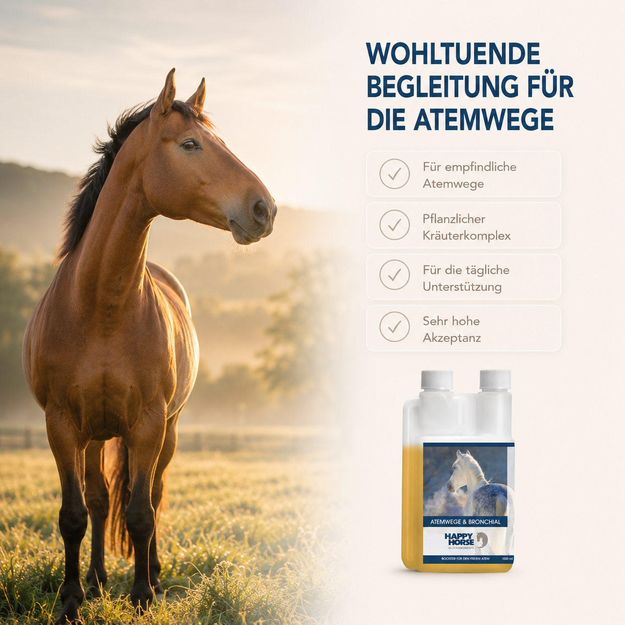HAPPY HORSE Sciroppo per le vie respiratorie e i bronchi 1.000 ml