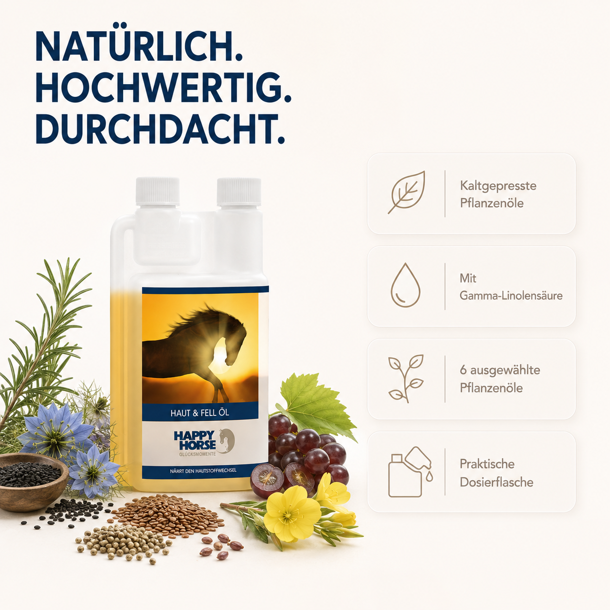 Olio alimentare HAPPY HORSE 500 ml