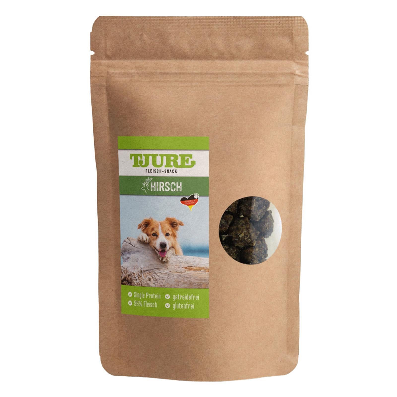 Tjure Cane - Snack Cervo 150 g | fonte proteica di alta qualità | senza cereali | naturale e puro |