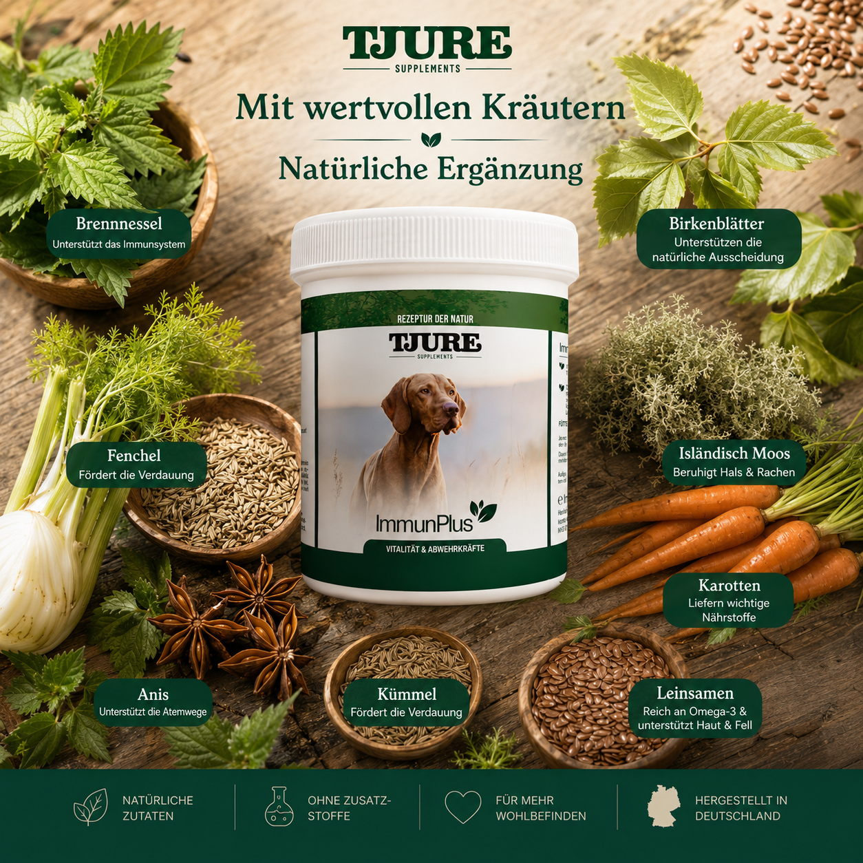 TJURE - Immun Plus 500 g | per il benessere | per uno sviluppo fisico sano