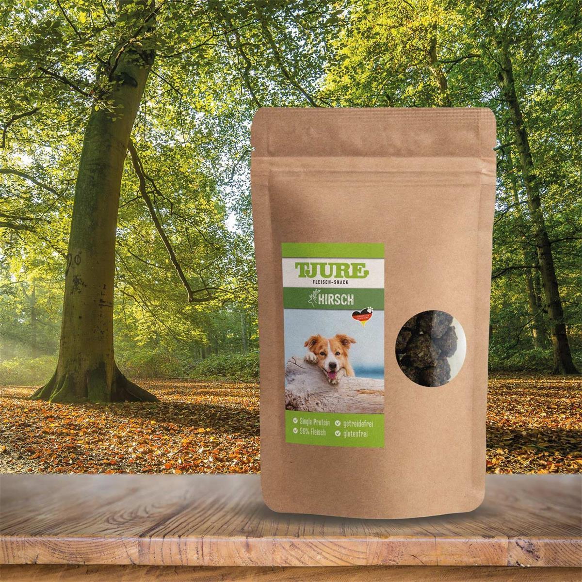 Tjure Cane - Snack Cervo 150 g | fonte proteica di alta qualità | senza cereali | naturale e puro |