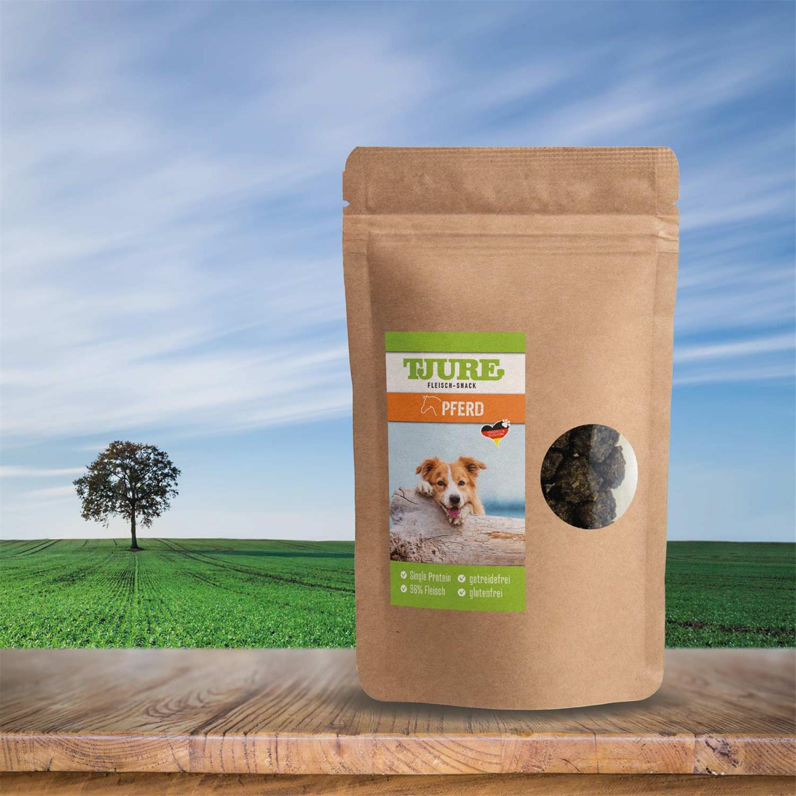 Tjure Cane - Snack Cavallo 150 g | per allergici | essiccato all'aria | ricompensa più semplice |
