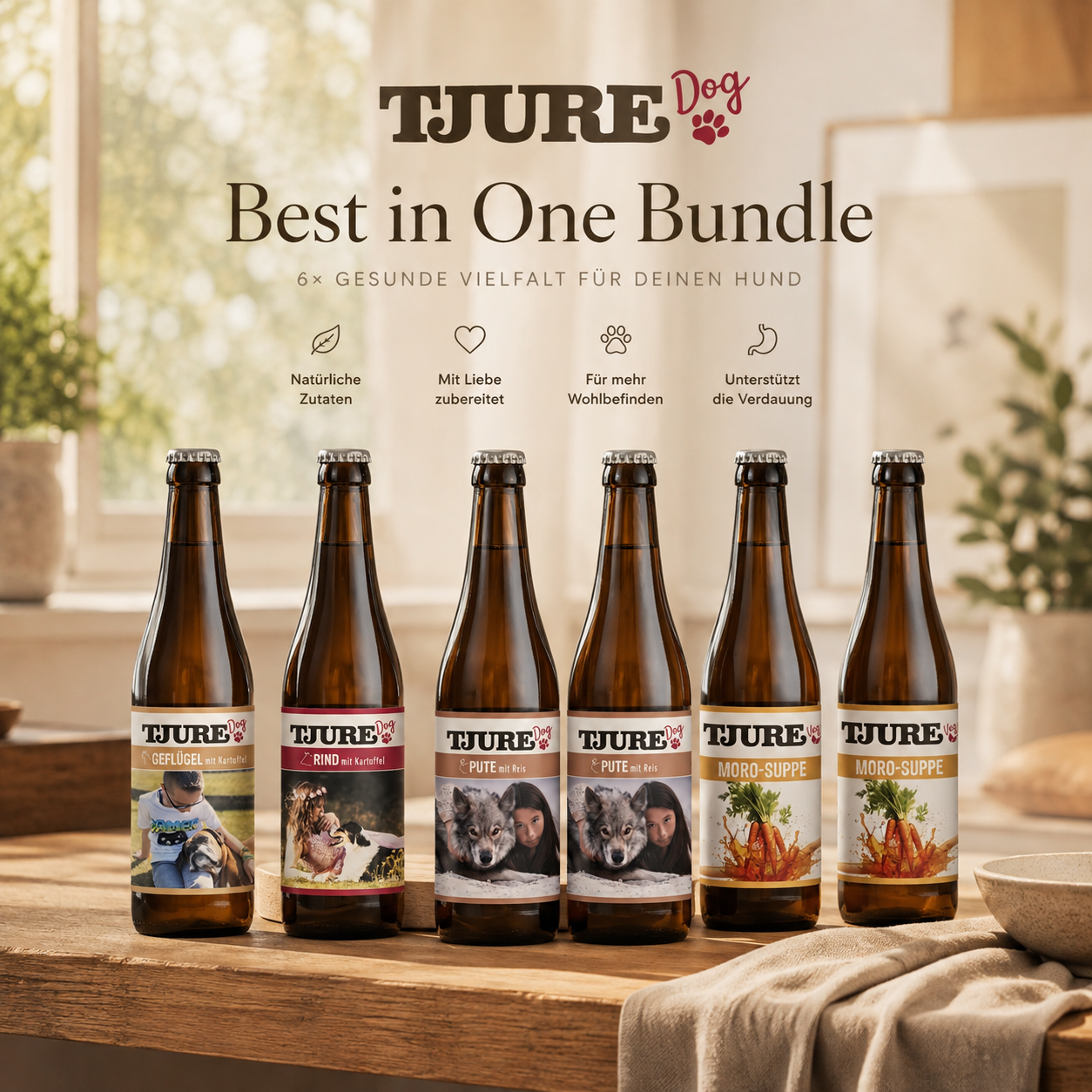 Frullato per cani TJURE - "Best in One" - 6 x 220 ml | Offerta risparmio