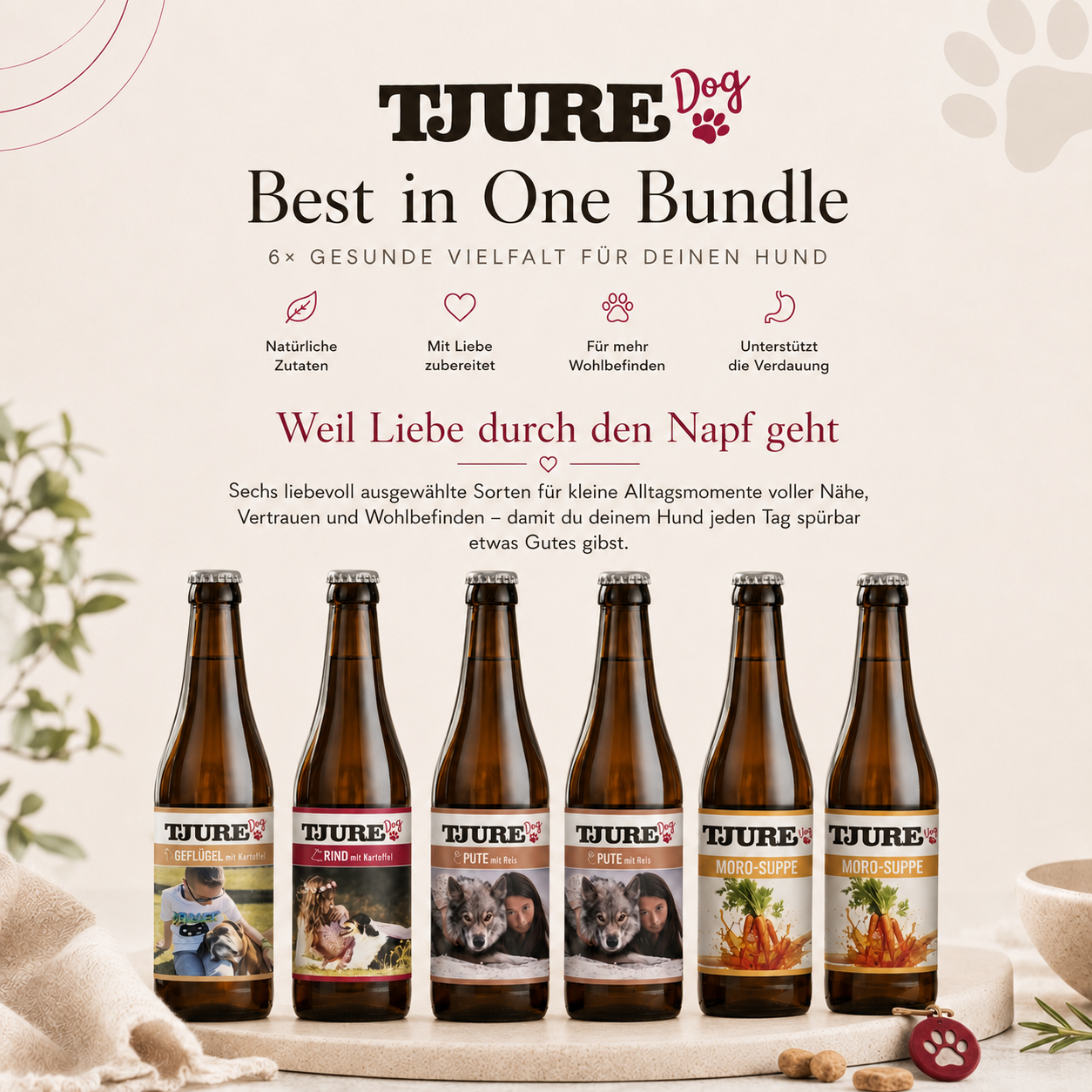Frullato per cani TJURE - "Best in One" - 6 x 220 ml | Offerta risparmio