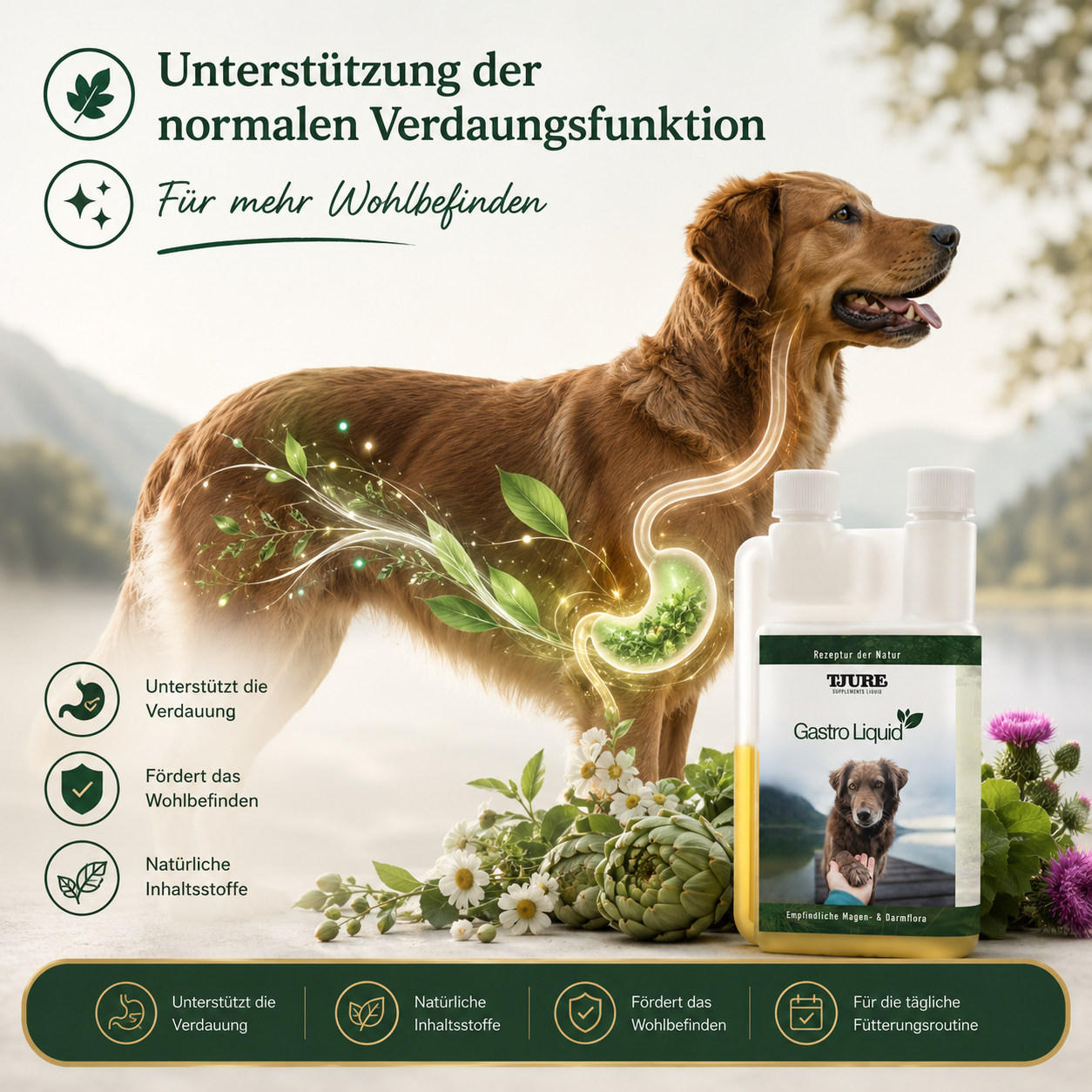 TJURE - Liquido Gastro - 500 ml | Combattimento delle cause della diarrea | supporta la digestione