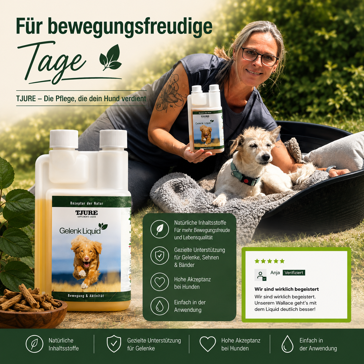 TJURE - Compresse per Articolazioni 250 g + Liquido per Articolazioni 500 ml | Riduce i Problemi Articolari | Favorisce la Salute delle Articolazioni
