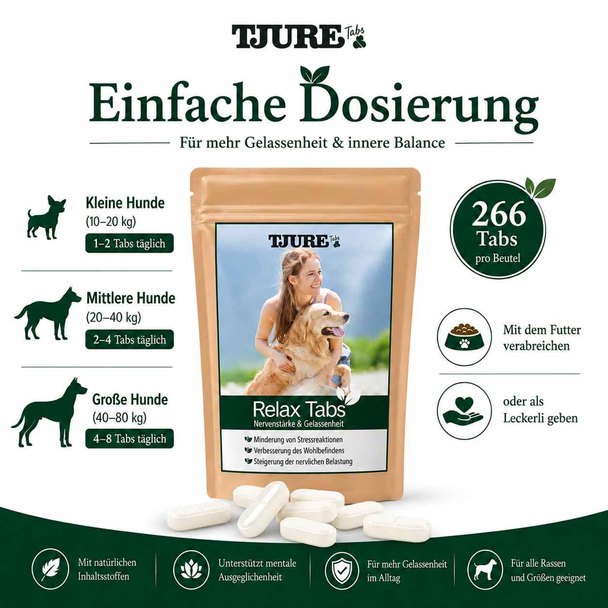 TJURE - Compresse Relax 250 g  | Rilassamento Naturale per il tuo Cane