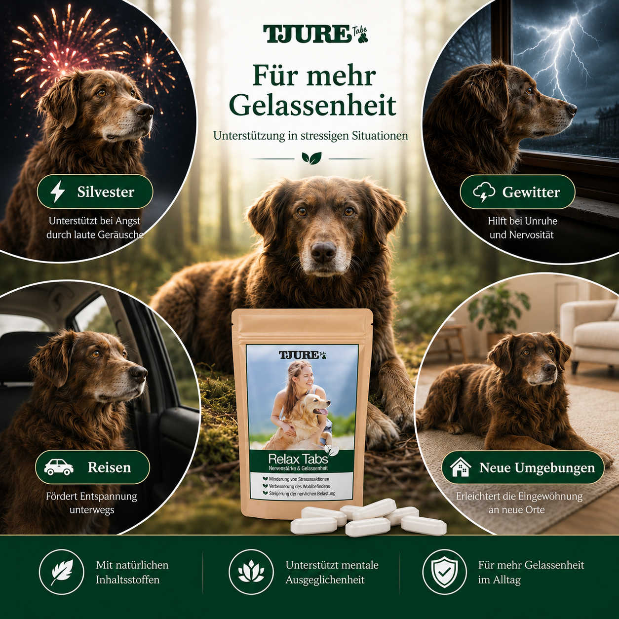 TJURE - Compresse Relax 250 g  | Rilassamento Naturale per il tuo Cane