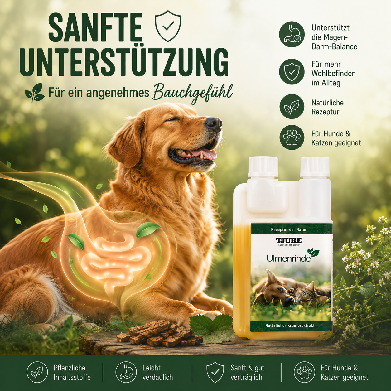 TJURE - Ulmenrinde Liquid 500 ml - | Forza naturale per una buona sensazione di pancia