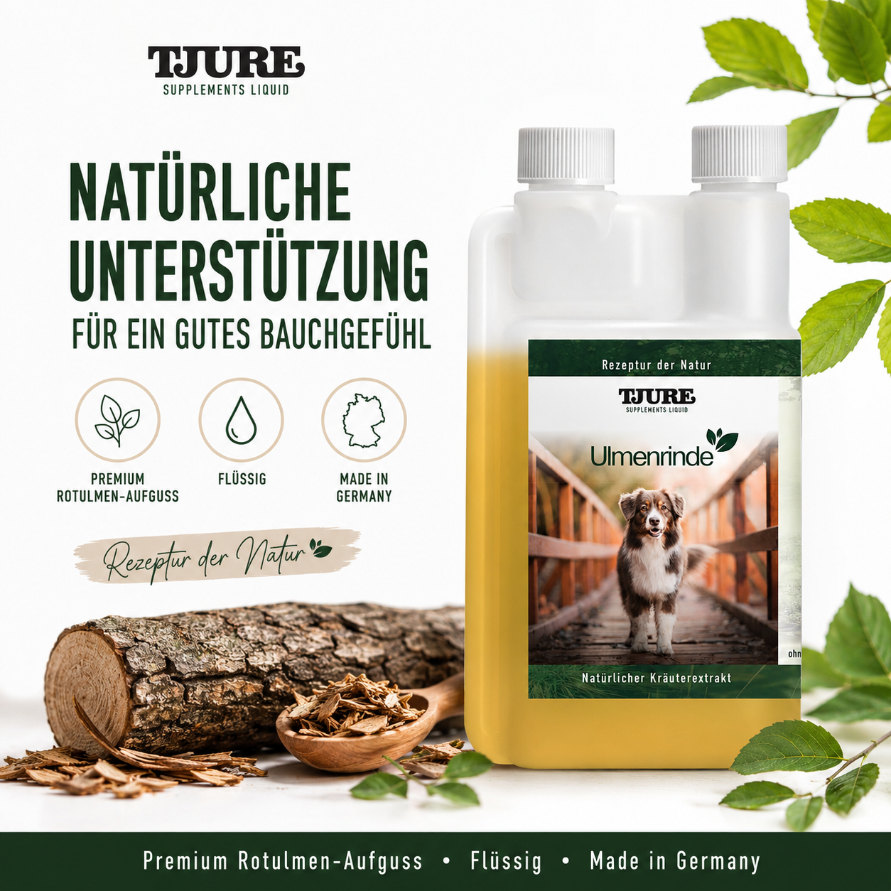 TJURE - Corteccia di Olmo Liquido 250 ml - 1000 ml | Forza naturale per un buon benessere intestinale
