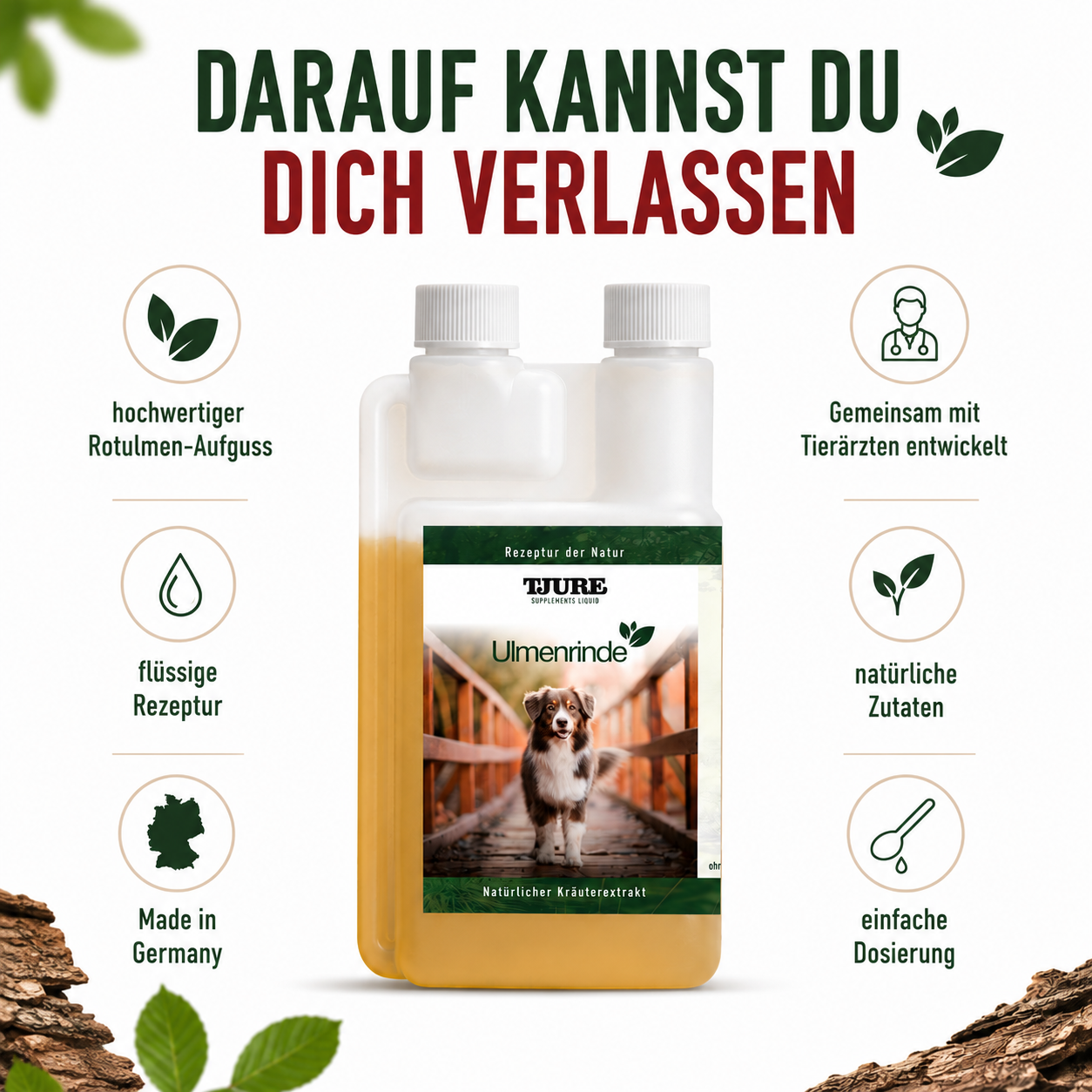 TJURE - Corteccia di Olmo Liquido 250 ml - 1000 ml | Forza naturale per un buon benessere intestinale