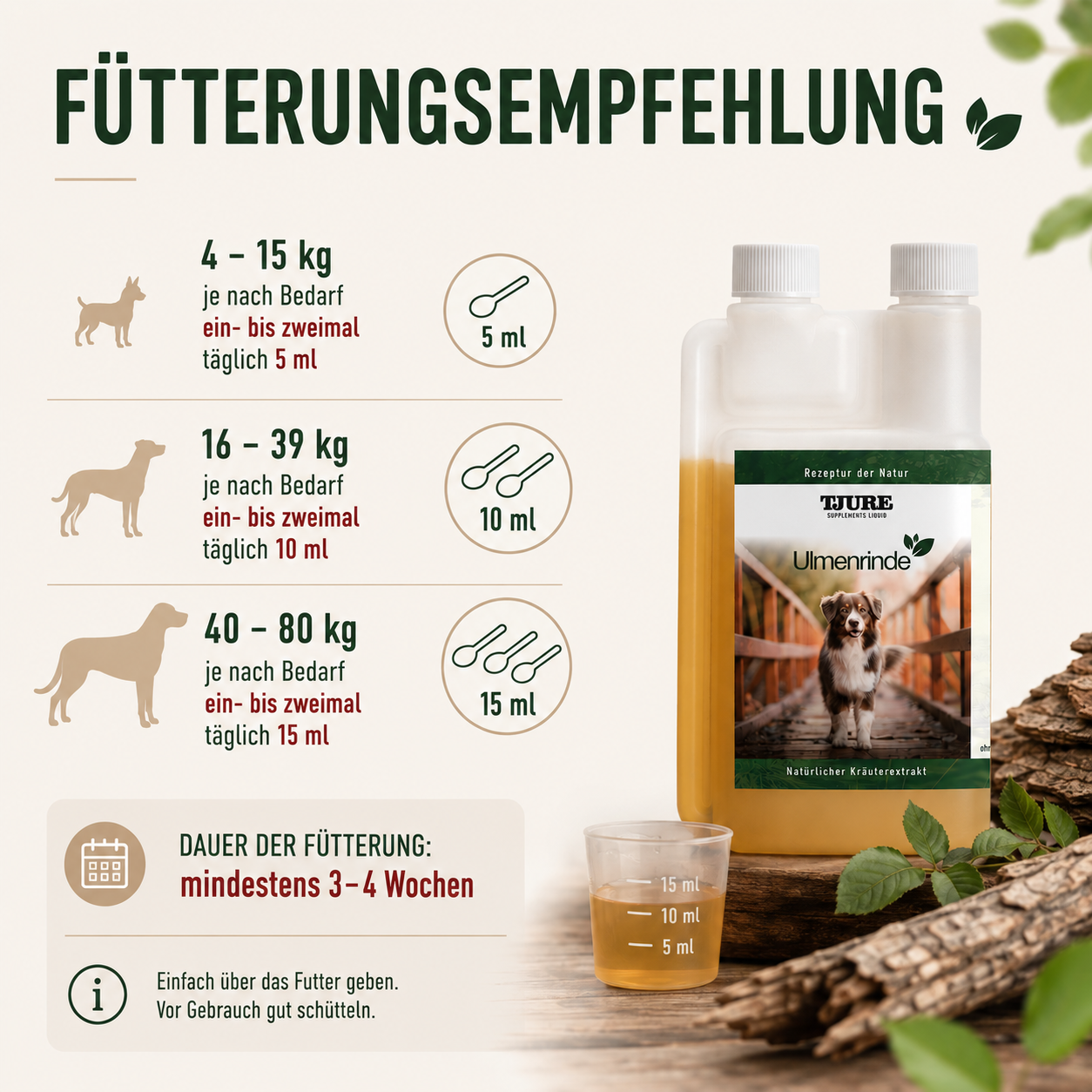 TJURE - Corteccia di Olmo Liquido 250 ml - 1000 ml | Forza naturale per un buon benessere intestinale