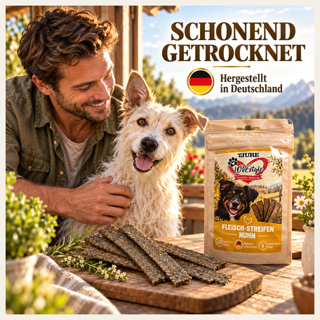 TJURE Lovestyle Striscioline di carne di pollo 65g.